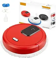 Wet & Dry Mopping Robot, Intelligent Robot Vacuum Cleaner and Mop with 2 Washcloths, Humidifying Function, 360° Full-Surround Wipe, USB Charging, Multifunctional Robot Vacuum for Home(Red)
