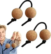 THJOPOKEEL Cork Sandball Rhythmic Ball Silent Practice Ball Fingertip Ball Kashaka Instrument Musical Shakers Double Ball Percussion African Classic Instrument