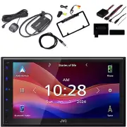 JVC 1-DIN Bluetooth Receiver, Satellite Vehicle Tuner Kit, Handlebar Kit, Camera