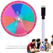 Prize Wheel - Portable Prize Wheel | Dry Erase for Prizes with Stand | for Prizes | Acrylic Tabletop Roulette with Marker Erasable Lucky Draw Toy
