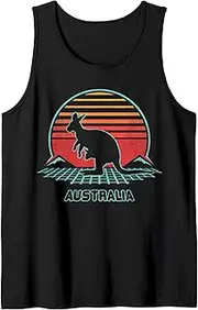 [Generic] Australia Retro Vintage 80s Style Tank Top T-Shirt for Men Crew Neck Tee Shirt