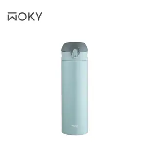 WOKY 沃廚 SWEET 彈蓋不鏽鋼保溫瓶500ML 藍色