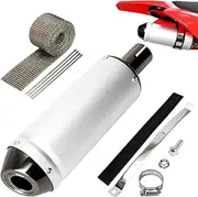 EOPOAYI 1.1 Inch Motorcycle Slip on Muffler for 125cc 110cc 4 Stroke Pit Dirt Bike CRF50 SSR Tao tao DB10 Coolster Baja, Universal 28mm Exhaust Silencer for ATV Mini Bike Quad 4 Wheeler Go Kart Parts