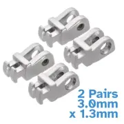 2 Pairs 3.1mm x 3mm x 1.3mm Glasses Hinge Front Acetate Frame Replacement Part