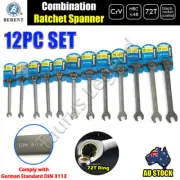 12PC German Standard DIN 3113 CrV 72T Combination Ratchet Spanner 8-19mm Set NEW