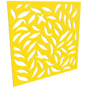ProtectorAl 300-1200w x 300-1200h Light Yellow/Gloss White Large Leaf Unframed Composite Deco Panel