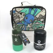 SoYoung LE Flying Blue Bunny Lunch Box Set + 2-12oz Hydro Flask & Food Jar NWT