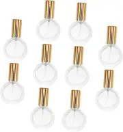 Vaguelly 10pcs Portable Refillable Glass Perfume Atomizer Bottles with Aluminum Cap Ergonomic Design for Application Travel Bottles for Perfume and Essential Oils