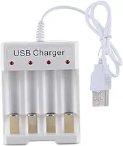 AsrMyjcx Protable 4 Slots Rechargeable Battery Charger USB Power