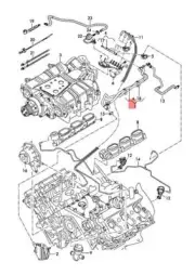 NEW AUDI Q7 4MB 4MG VACUUM HOSES WITH CONNECTING PARTS 06E133790AF ORIGINAL