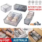 6/7/9 Grids Storage Box Closet Wardrobe Drawer Divider Clothes Organizer Mesh AU