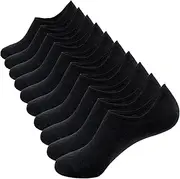 [ALEXZV] 10Pairs No Show Socks Women Men Cotton Socks Non Slip Low Cut Socks flat liner socks Black White