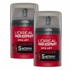 2x L'Oreal Men Expert Vita Lift 5 Anti-Ageing Daily Moisturiser 50ml free Bag