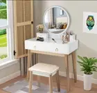 Luxury Makeup Table Set with 3 colours led Lights & Stool set