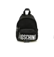Moschino Quilted Nylon Logo Mini Backpack Black