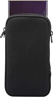 Neoprene Phone Pouch Sleeve Carrying Case with Neck Lanyard for Samsung Galaxy S23 Ultra S22 / S21 Ultra A16 A03S A05 5G A14 5G A13, Moto G Stylus 5G / G Power/G 5G / G Play (2024 2023), (Black-XL)