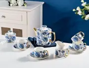 Bone China Leaves Design High Tea Set Afternoon Tea Set Coffee Set