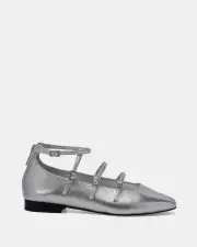 Miss Sofie Medal/Silver Womens Flats 08