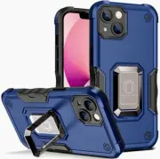 For iPhone 13 Magnetic Kickstand Hybrid Case Blue Color