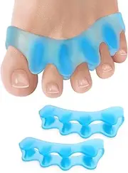 Toe Separators Bunion Correctors - 2 Pcs Gel Toe Spacers Aloe Vera Extract Infused, Overlapping Toe Straighteners for Women Men, Silicone Toe Cushion for Yoga Practice