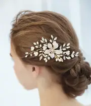 Gold Floral Crystal Hair Clip Bridal Hair Piece Bridal Headpiece Hair Comb