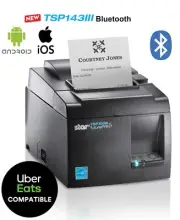 Uber Eats Compatible Star Micronics TSP143IIIBi Bluetooth Order Printer Fast pri