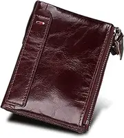 [SKUZA] Wallet,Card Bag,RFID Double Zipper Women Wallets Leather Card Holder Female Purse Vintage Coin Holder Wallets for Girl (H) (Color : H)