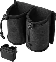 Luggage Cup Holder Travel Attachment Drinks Carrier for Drink Beverages Coffee Mugs (Linen Black) (Black)