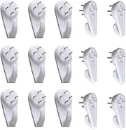 20PCS White Powerful Concrete Hard Wall Drywall Picture Hooks Non-Trace Hanging Hook Traceless Nail Plastic Wall Hook for Picture Photo Frame Clock Hangers(5cm/1.97 Length)