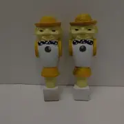 Vintage 1970'S Mirco Champion Soccer Foosball Men Players - 2 Yellow