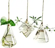 Glass Hanging Planter Plant Terrarium Hanging Propagation Station Container for Hydroponic Plants Home Garden Decor 3 Type