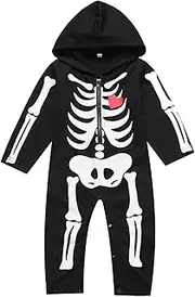 [LENSOUS] Baby Boy's Skeleton Halloween Costume Long Sleeve Hoodie