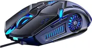 FONDOTIN 1Pc Silent Gaming Mouse with RGB Lighting Computer Mouse for Precise Control and Easy Installation for Home Entertainment and Gaming Sessions Black