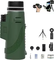 Stscope360 Monocular, Monoculars for Adults High Powered, Portable Night Vision Monocular, with Phone Adapter & Tripod, for Bird Watching Camping Travelling Concert(Green,40 * 60-Enhanced)
