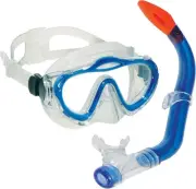 Youth and Adult Silicone Mask and Dry Top Snorkel with Purge Valve Scuba Set -