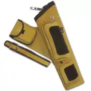 4 TUBES LEATHER RECURVE/COMPOUND/LONGBOW ARROW BAG SIDE/HIP/WAIST BELT QUIVER