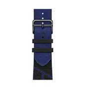 Nylon Stitching Color 45MM Watch Strap For Apple 1/2/3/4/5/6 Generation Watch 42/44MM - Black Blue