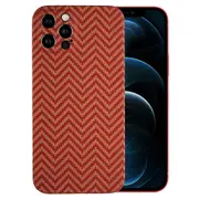 For iPhone 12 Pro 6.1 inch Precise Cutout Carbon Fiber/Wavy Texture Aramid Fiber Back Case Cover