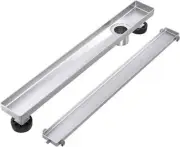 48" Linear Shower Drain with Tile Insert, Stainless Steel, Hair Catcher