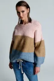 OneTeaspoon WOMENS GELATO STRIPE BUCKINGHAM SWEATER - GELATO STRIPE