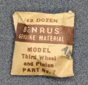 NOS NEW Genuine Benrus Watch Cal. AE Third Wheel & Pinion Part# 7 / 210