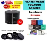 2x BLACK Layer Metal Zinc Alloy Tobacco Spice Grinder Smoke Crusher Hand Muller