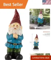 12-Inch Tall Outdoor Gnome Statue - Whimsical Garden Decor with Mythical Powers
