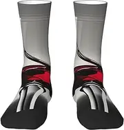 [JEJEA] Wine Glass print Socks For Men and Women Men's Moisture Control Crew Socks Gifts For Golf, Hunting, Camping