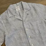 Brooks Brothers Regent Fit 100% Linen Shirt Mens XS Blue Pinstripe Button Up NWT