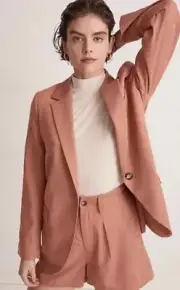 NWT Madewell The Larsen Blazer Sz XL Dried Rose Notched Lapel Single Button