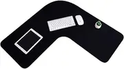 Amylove l Shaped Mouse Corner Desk Pad Waterproof Large Rubber Corner Mouse Pad for Office Home l Shaped Desk Gaming Setup Computer Protection Supplies, 36.2 Inches(Black)