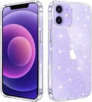 JJGoo Compatible with iPhone 12 Mini Case, Bling Sparkle Soft TPU Anti-Scratch Shockproof Protective Phone Bumper, Women Girls Cute Slim Phone Case, Clear Glitter
