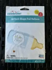 39-Inch Shape Foil Balloon | BABY BOY BOTTLE | Blue | Baby Shower | NEW