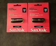 SanDisk Cruzer Glide 32GB USB Flash Drive x 2 USB 2.0